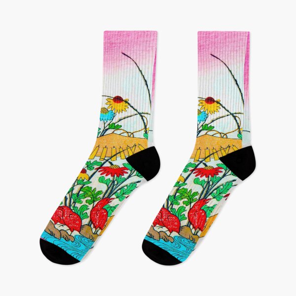 Item preview, Red Birds Among Chrysanthemums - V4 designed and sold by WheelieGdArt.