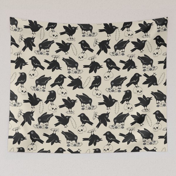 Item preview, Scavenging Crows [color: cream] designed and sold by Becca Alessi.