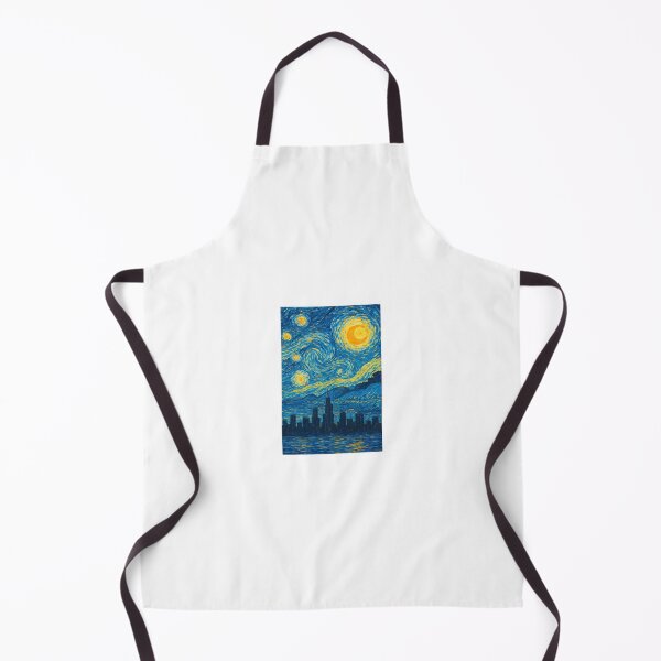 Item preview, Starry Night Cityscape – Van Gogh Inspired Brush Stroke Painting designed and sold by TheAbayArt.
