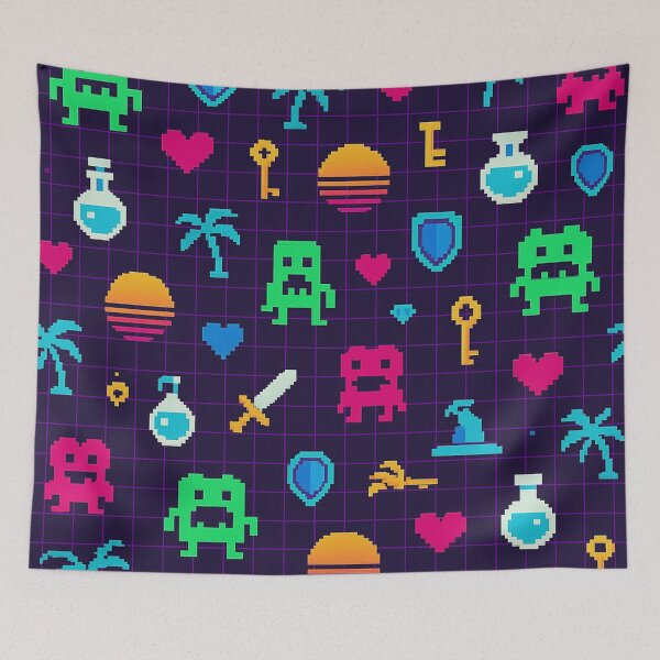 Item preview, Retro Pixel Dungeon Arcade Pattern designed and sold by Graphics4X.