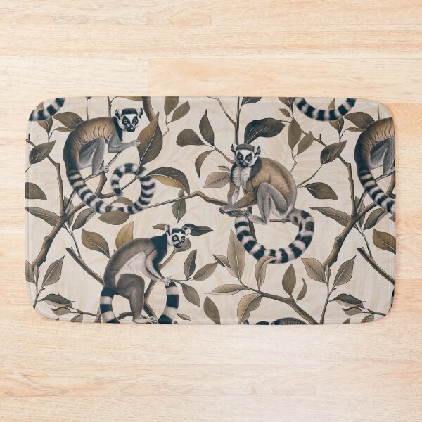 Item preview, Lush Tropical Lemur Paradise Beige designed and sold by artsandsoul.