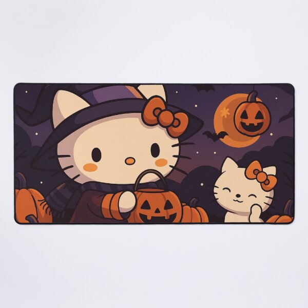 Item preview, Kawaii Halloween Witch Kitty with Pumpkins designed and sold by Heavenly-Cloudz.