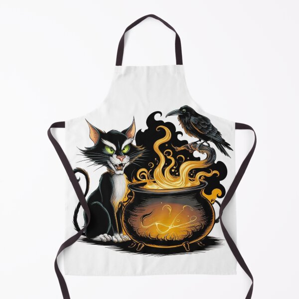 Item preview, Mystic Black Cat and Raven with Fiery Cauldron designed and sold by ViviArtix.