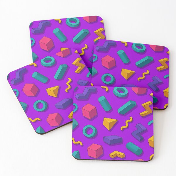 Item preview, Retro 3D Geometric Shapes Pattern Purple designed and sold by Graphics4X.
