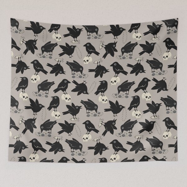 Item preview, Scavenging Crows [color: muted gray] designed and sold by Becca Alessi.