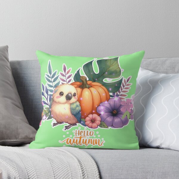 Item preview, Autumn Pumpkin Parrot – Cute Tropical Fall Bird Illustration designed and sold by Sugar Wisdom .