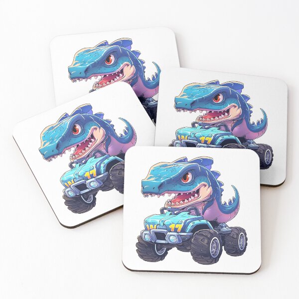 Item preview, Cute dinosaur in a monster truck designed and sold by JonysCreativeDesigns.