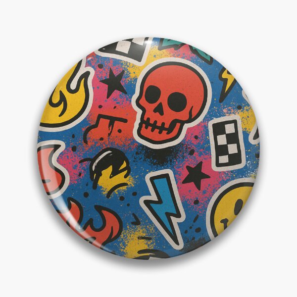 Item preview, Retro 80s 90s Skate Punk Sticker Pattern designed and sold by Graphics4X.