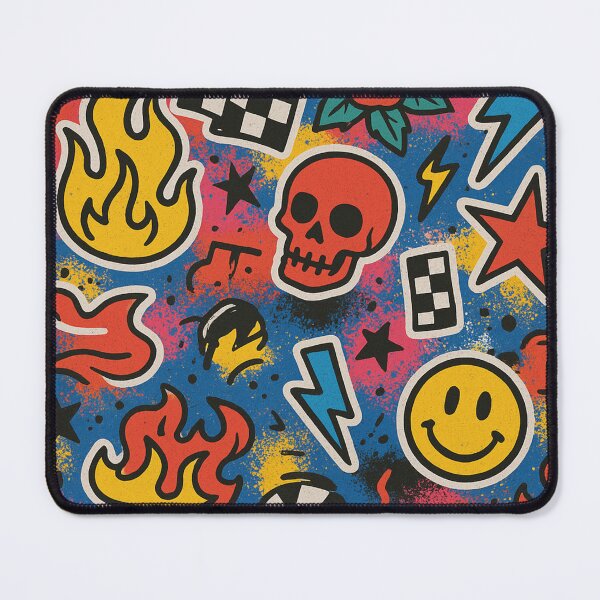 Item preview, Retro 80s 90s Skate Punk Sticker Pattern designed and sold by Graphics4X.