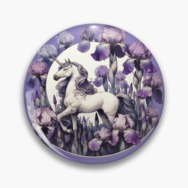 Item preview, Purple Unicorn Iris Flowers Fantasy Magical Floral Art Design designed and sold by FrictionMaxxing.