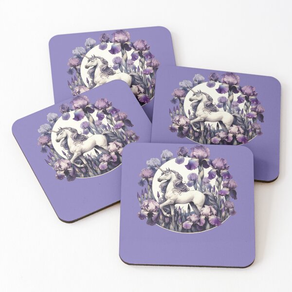 Item preview, Purple Unicorn Iris Flowers Fantasy Magical Floral Art Design designed and sold by FrictionMaxxing.