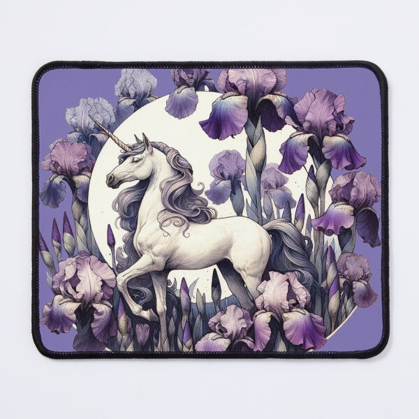 Item preview, Purple Unicorn Iris Flowers Fantasy Magical Floral Art Design designed and sold by FrictionMaxxing.