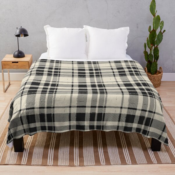 Item preview, Distressed Tartan Plaid [color: black and cream] designed and sold by Becca Alessi.