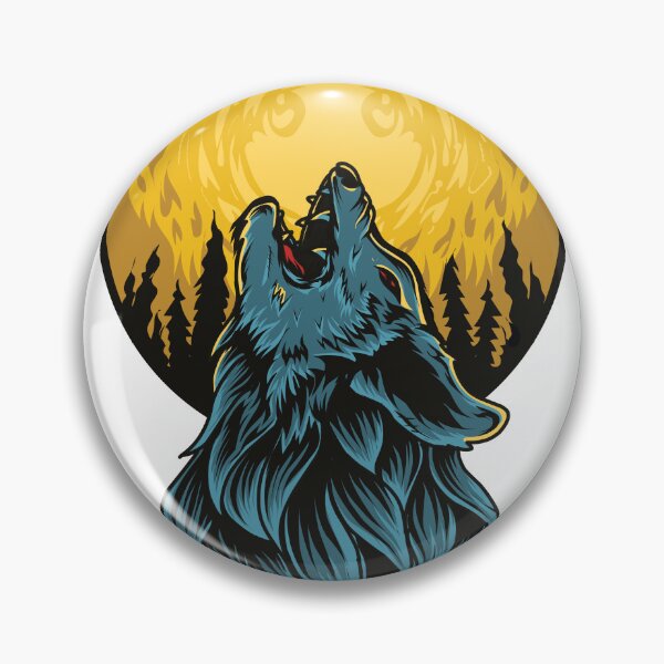 Artikelvorschau, Wolf brüllt den Mond an T-Shirt entworfen und verkauft von STMEDIADESIGN.