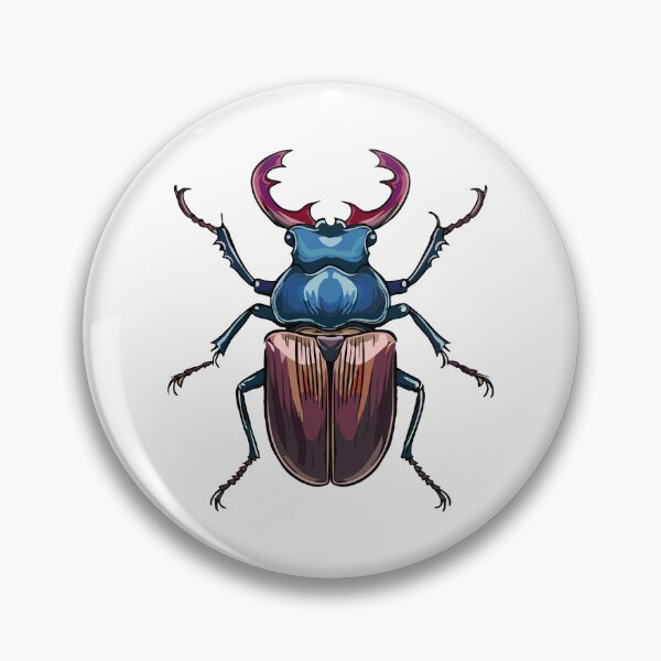 Item preview, European stag beetle, or greater stag beetle (Lucanus cervus) top view of large insect bug with big horns vector illustration, large insect with mandibles, top view. Bug species with big horns designed and sold by Danler.