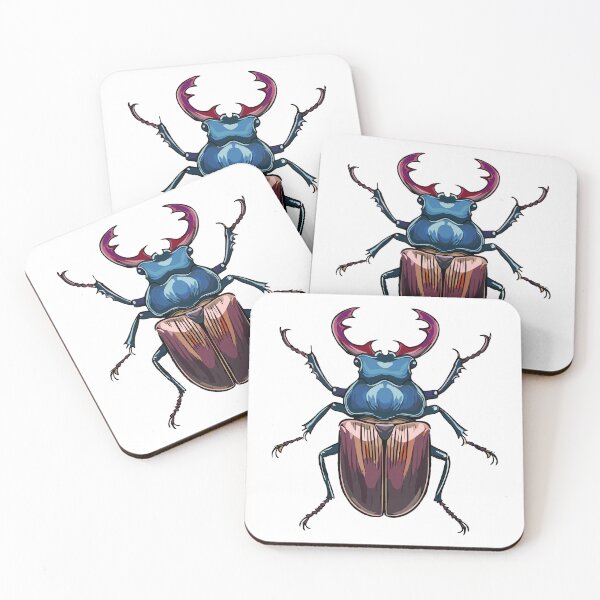 Item preview, European stag beetle, or greater stag beetle (Lucanus cervus) top view of large insect bug with big horns vector illustration, large insect with mandibles, top view. Bug species with big horns designed and sold by Danler.