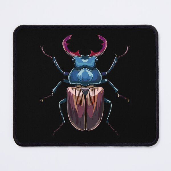 Item preview, European stag beetle, or greater stag beetle (Lucanus cervus) top view of large insect bug with big horns vector illustration, large insect with mandibles, top view. Bug species with big horns designed and sold by Danler.