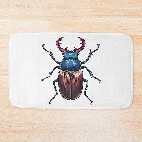 Item preview, European stag beetle, or greater stag beetle (Lucanus cervus) top view of large insect bug with big horns vector illustration, large insect with mandibles, top view. Bug species with big horns designed and sold by Danler.