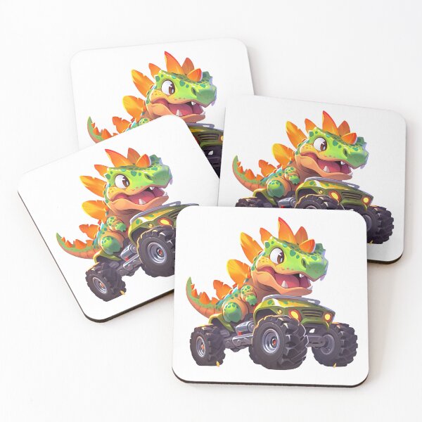 Item preview, Cute dinosaur in a monster truck designed and sold by JonysCreativeDesigns.