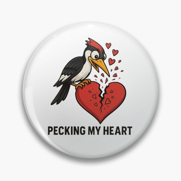 Item preview, Pecking My Heart – Funny Romantic Woodpecker Meme designed and sold by OxiSkor.