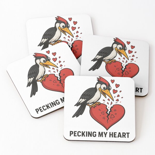 Item preview, Pecking My Heart – Funny Romantic Woodpecker Meme designed and sold by OxiSkor.