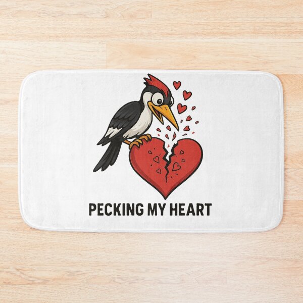 Item preview, Pecking My Heart – Funny Romantic Woodpecker Meme designed and sold by OxiSkor.