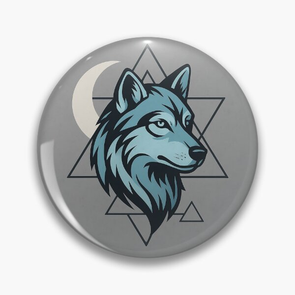 Artikelvorschau, Mystischer Wolf im Mondlicht mit geometrischen Symbolen entworfen und verkauft von VelureArt.