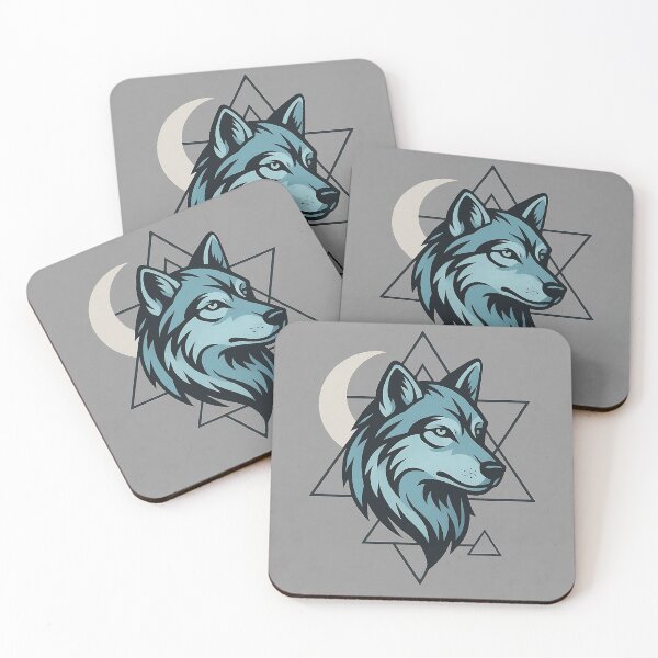 Item preview, Mystic Wolf Under Moonlight with Geometric Symbols designed and sold by VelureArt.