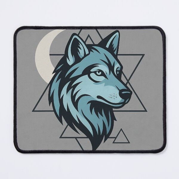 Item preview, Mystic Wolf Under Moonlight with Geometric Symbols designed and sold by VelureArt.