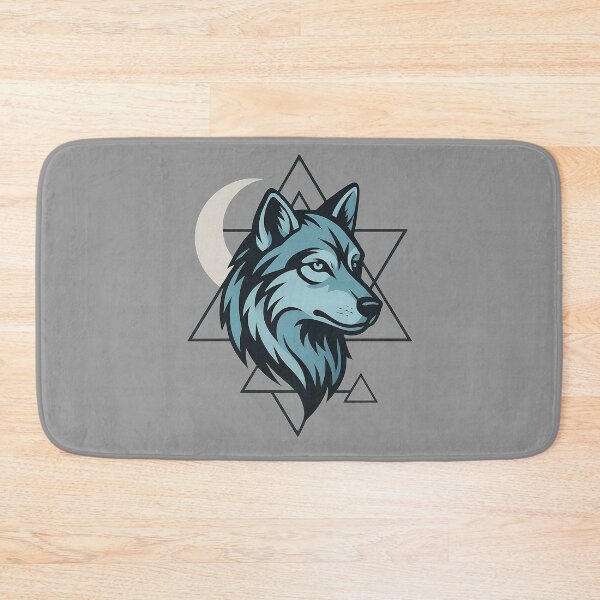 Item preview, Mystic Wolf Under Moonlight with Geometric Symbols designed and sold by VelureArt.