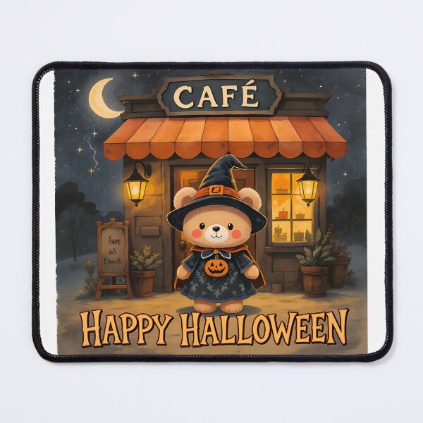 Item preview, Happy Halloween Bear Cafe designed and sold by Kedspicedesign.