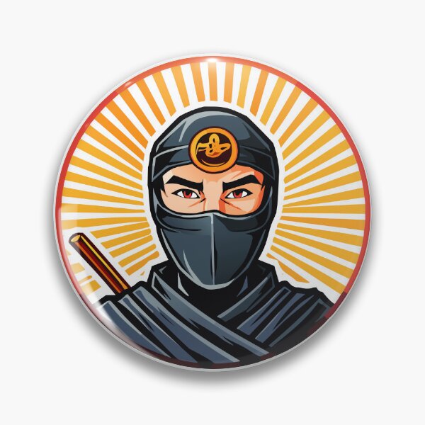 Item preview, Black and white portrait head male warrior ninja - assassin - with a black mask on his face covering his face designed and sold by Danler.