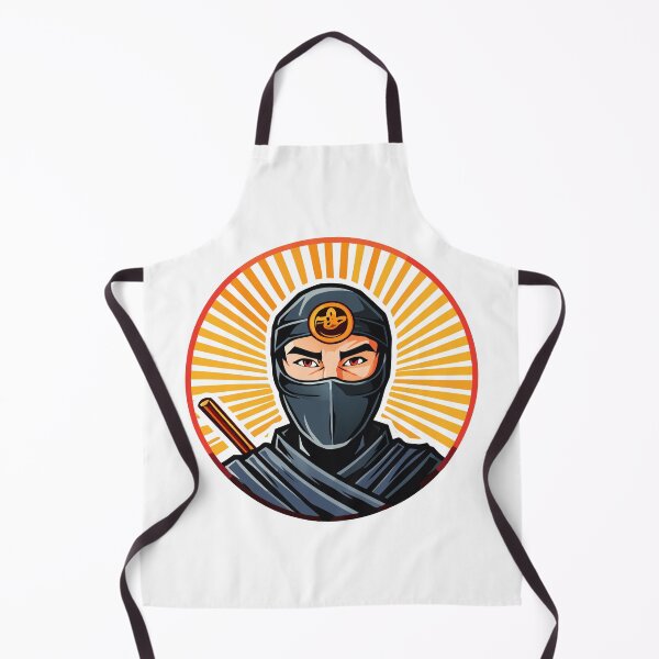 Item preview, Black and white portrait head male warrior ninja - assassin - with a black mask on his face covering his face designed and sold by Danler.