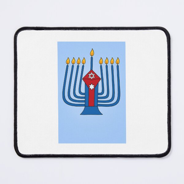 Item preview, Cuban Jewish Unity Menorah – Cuban Flag & Star of David Symbolism Art Print designed and sold by Fusion bros.