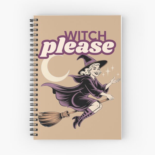 Item preview, Witch Please – Retro Vintage Halloween Witch on Broomstick designed and sold by RUNO LAB.