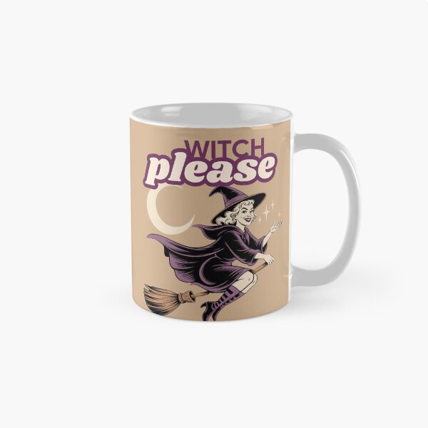 Item preview, Witch Please – Retro Vintage Halloween Witch on Broomstick designed and sold by RUNO LAB.