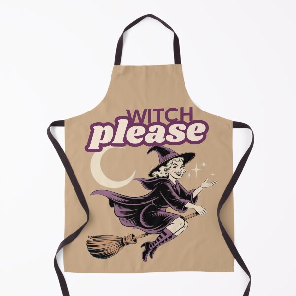 Item preview, Witch Please – Retro Vintage Halloween Witch on Broomstick designed and sold by RUNO LAB.