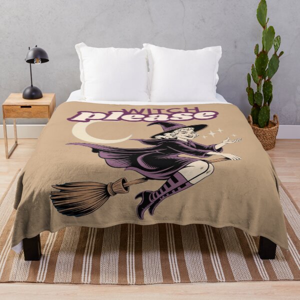 Item preview, Witch Please – Retro Vintage Halloween Witch on Broomstick designed and sold by RUNO LAB.