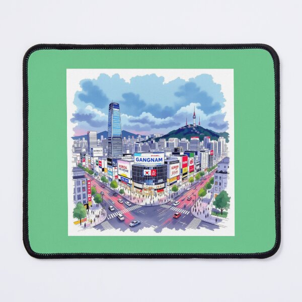 Item preview, Gangnam Seoul 3D Sketch – Origin of Gangnam Style, designed and sold by PaintMeWorld.
