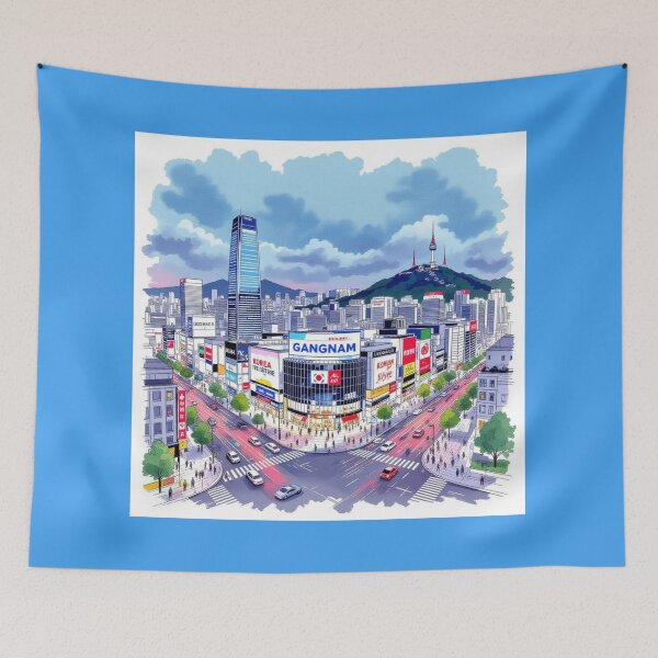 Item preview,  Gangnam Seoul 3D Sketch – Origin of Gangnam Style,  designed and sold by PaintMeWorld.