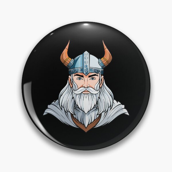 Item preview, Color portrait of a frowning angry Celtic warrior in a horned helmet, Viking or Gallic warrior,  designed and sold by Danler.