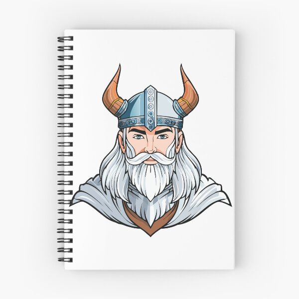 Item preview, Color portrait of a frowning angry Celtic warrior in a horned helmet, Viking or Gallic warrior,  designed and sold by Danler.