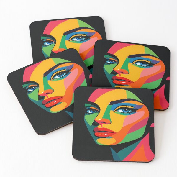 Item preview, Fragmented Glow – A Pop Art Portrait in Vivid Color. designed and sold by Alexzonartshop.