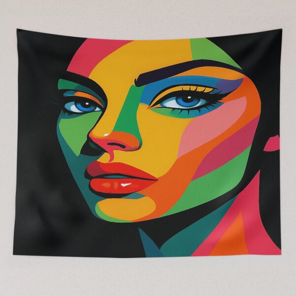 Item preview, Fragmented Glow – A Pop Art Portrait in Vivid Color. designed and sold by Alexzonartshop.