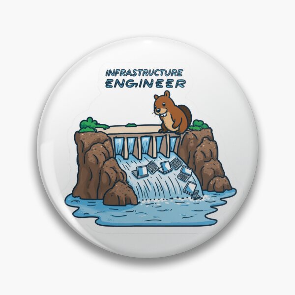 Item preview, Infrastructure Engineer Beaver designed and sold by Pixel & Paw.