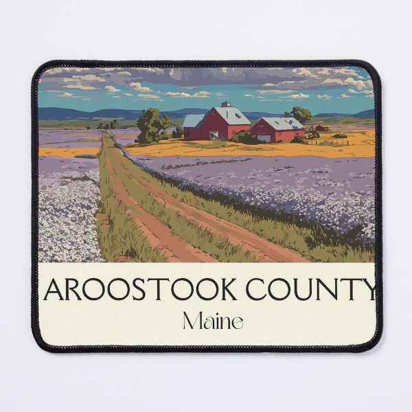 Item preview, Aroostook County Maine Retro Travel Art | Potato Fields & Lupine Design designed and sold by TuncGK.