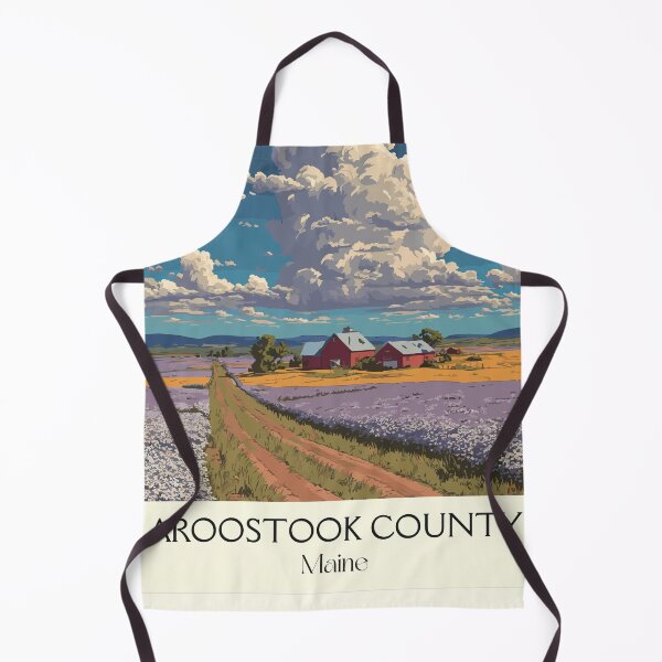 Item preview, Aroostook County Maine Retro Travel Art | Potato Fields & Lupine Design designed and sold by TuncGK.