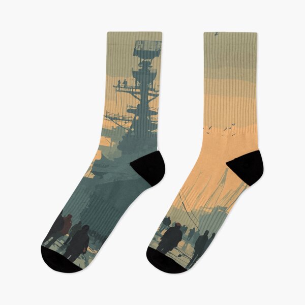 Item preview, Bath Maine Retro Travel Design | "City of Ships" Naval Shipyard Art designed and sold by TuncGK.