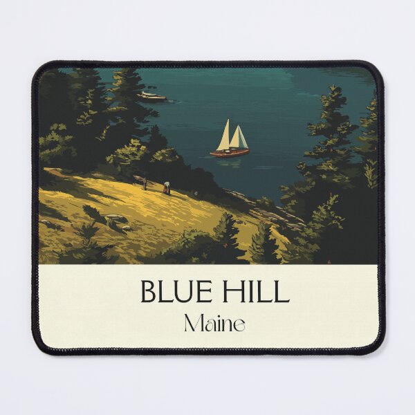 Item preview, Blue Hill Maine Retro Travel Art | Scenic Coastal Overlook Design designed and sold by TuncGK.
