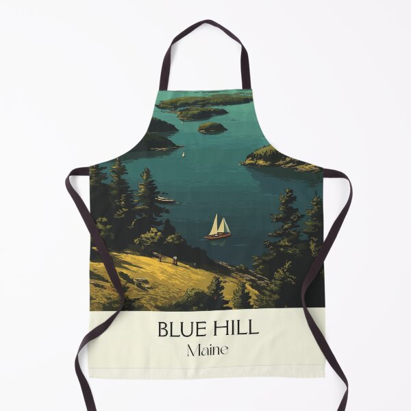 Item preview, Blue Hill Maine Retro Travel Art | Scenic Coastal Overlook Design designed and sold by TuncGK.